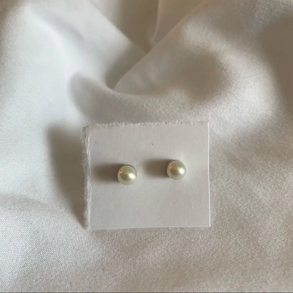 Stud Pearl Earrings -Silver sold by Banks Jewelry product image thumbnail 5