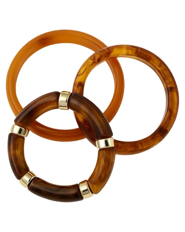 Tortoiseshell Bangle Bracelet Set (3) sold by Banks Jewelry