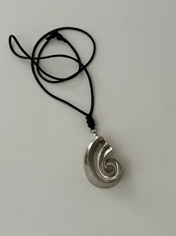 Handmade Shell Vintage Brooch Cord Necklace sold by Banks Jewelry