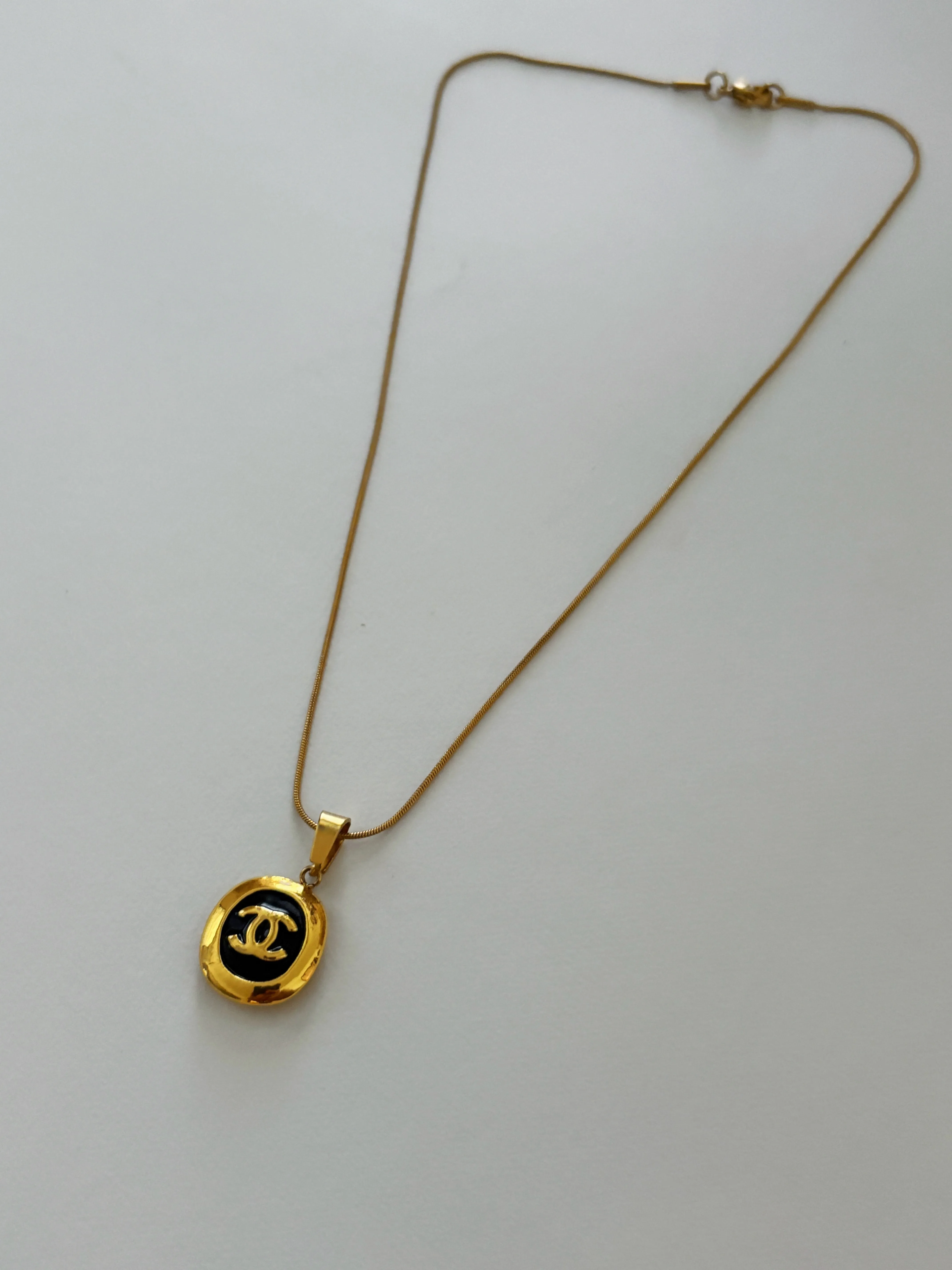 Chanel Charm Vintage Refurbished Designer Pendant Button necklace sold by Banks Jewelry product image thumbnail 2