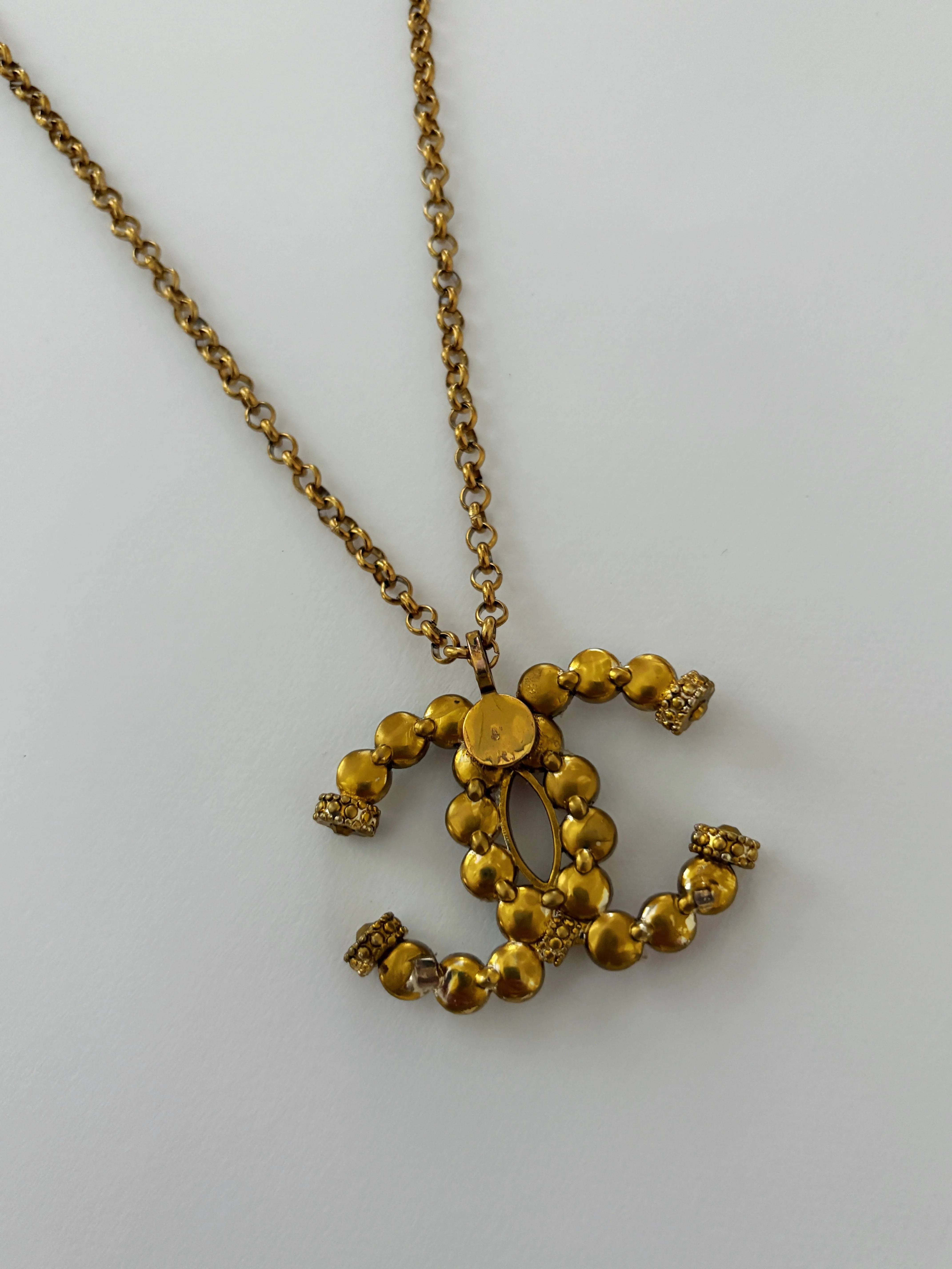 Chanel Charm Vintage Refurbished Designer Pendant Button necklace sold by Banks Jewelry product image thumbnail 3