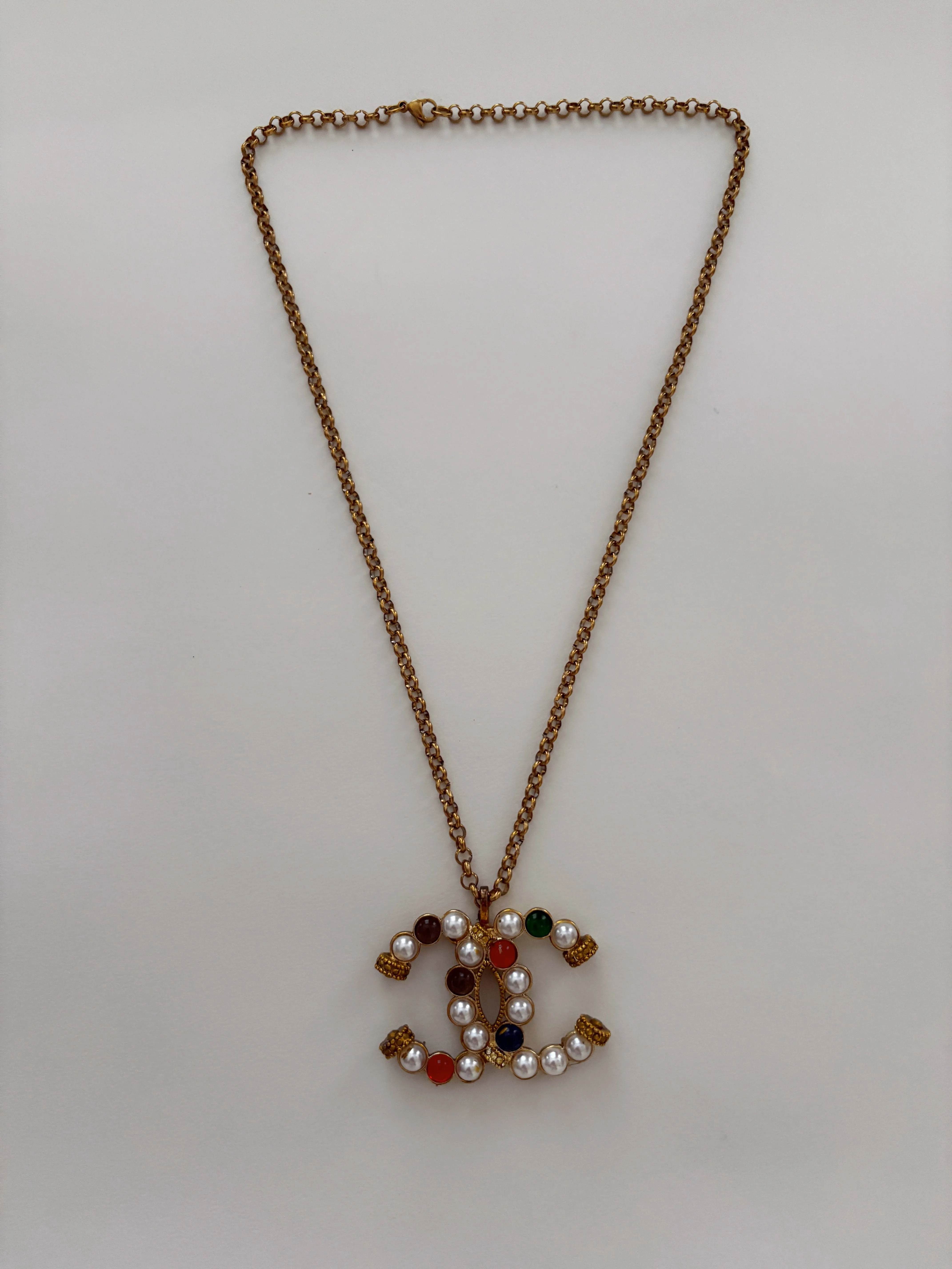 Chanel Charm Vintage Refurbished Designer Pendant Button necklace sold by Banks Jewelry product image thumbnail 4