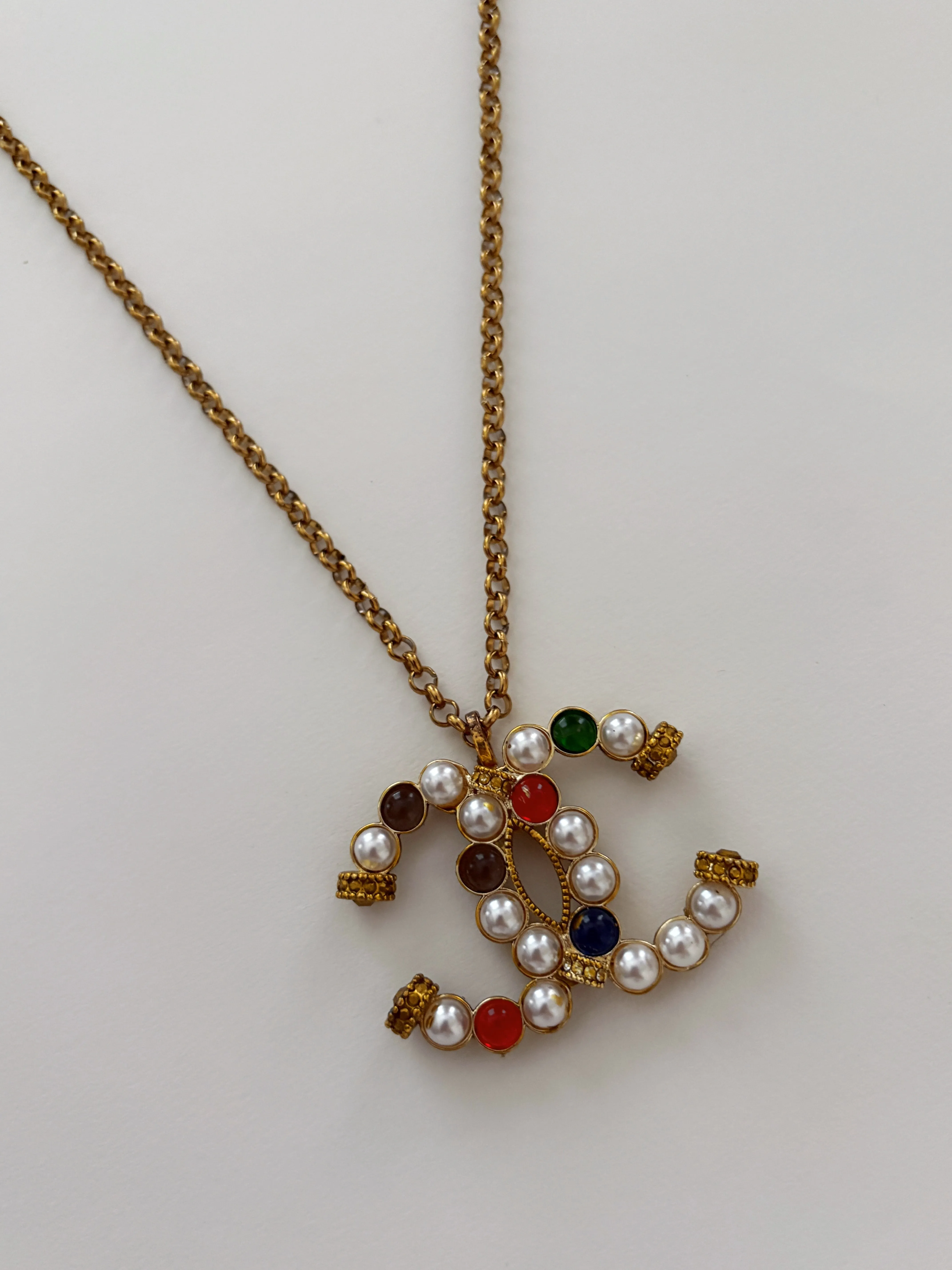 Chanel Charm Vintage Refurbished Designer Pendant Button necklace sold by Banks Jewelry product image thumbnail 2
