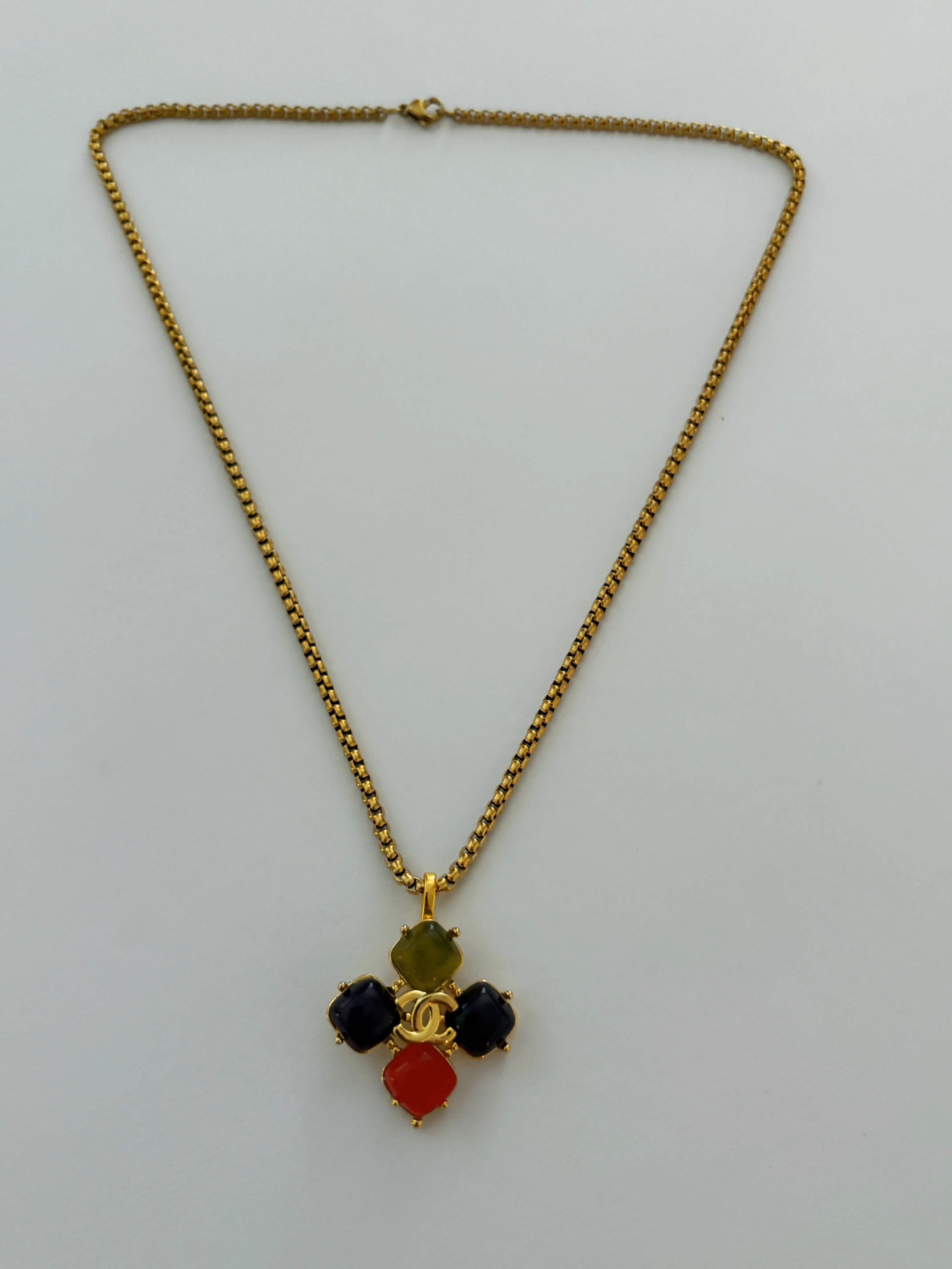 Chanel Charm Vintage Refurbished Designer Pendant Button necklace sold by Banks Jewelry product image thumbnail 3