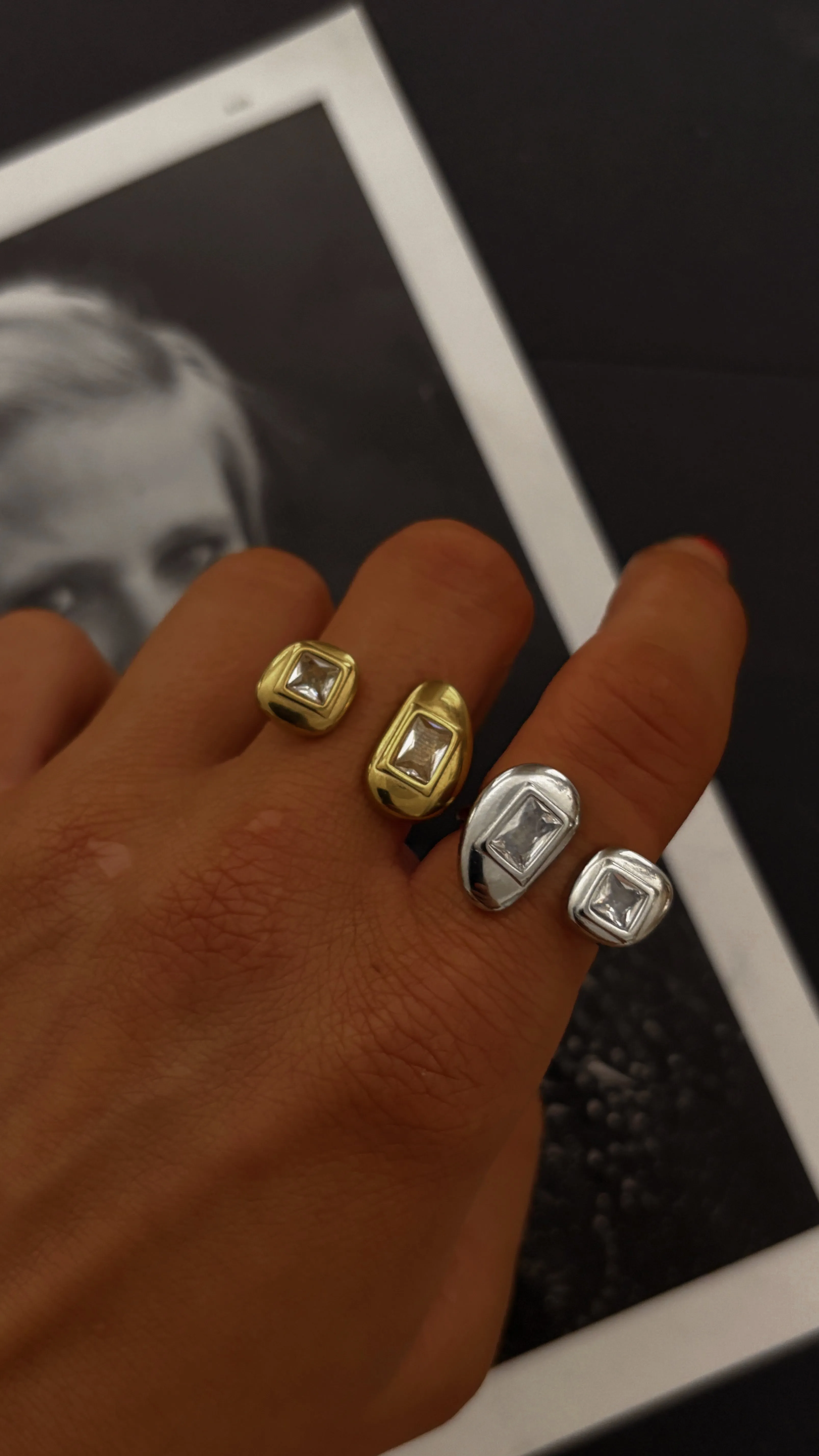 Lottie Stone Adjustable Ring- 24K Gold sold by Banks Jewelry product image thumbnail 5