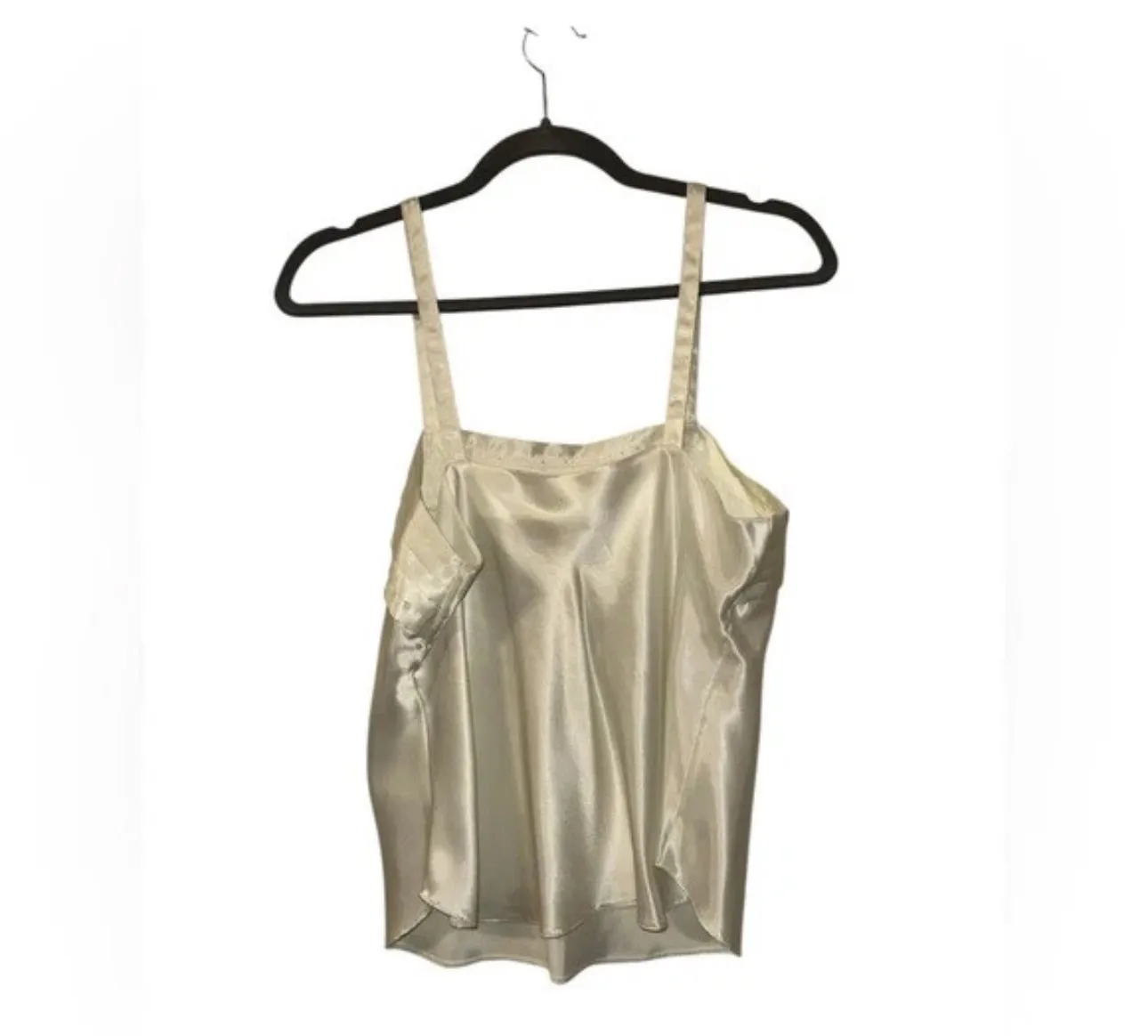 Sacks Vintage Y2K Ivory Satin  Tank Size Large sold by Banks Jewelry product image thumbnail 4