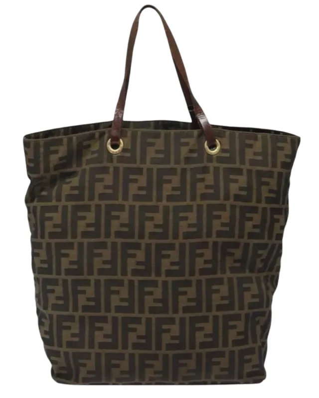 Vintage Fendi Zucca Canvas Tote Bag – Black/Brown sold by Banks Jewelry