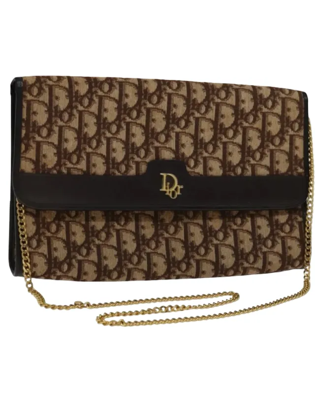 Vintage Christian Dior Trotter Canvas Shoulder Bag – Gold/Brown sold by Banks Jewelry