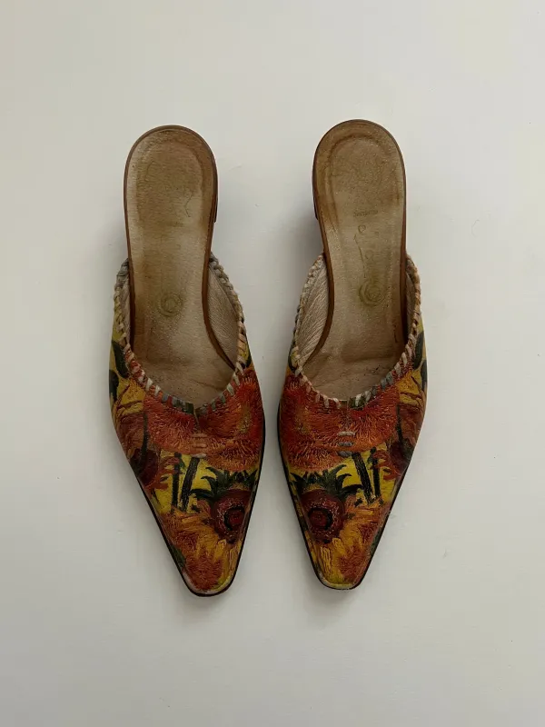 Vintage Hand Painted Mules sold by Banks Jewelry