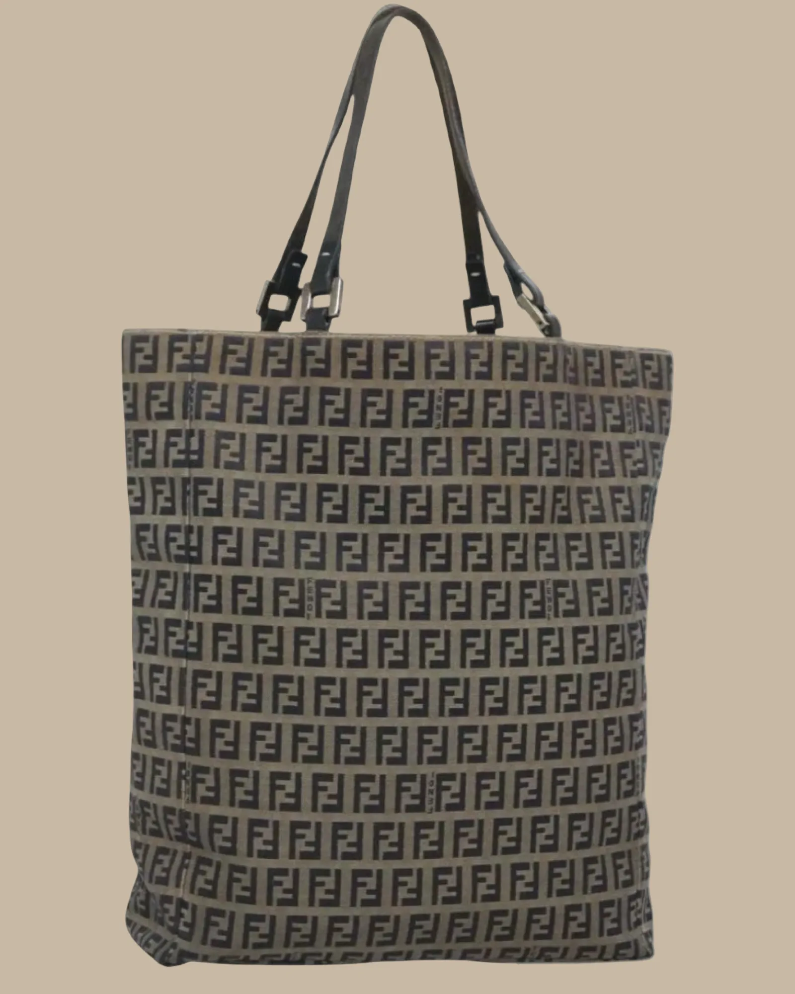 Vintage Fendi Zucchino Canvas Tote — Navy & Silver sold by Banks Jewelry