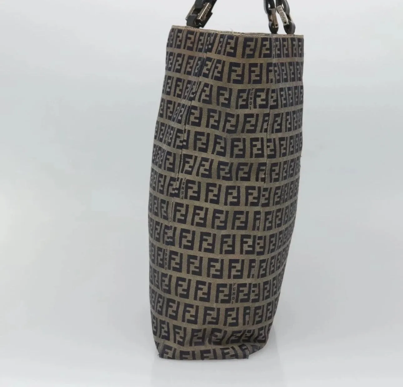 Vintage Fendi Zucchino Canvas Tote — Navy & Silver sold by Banks Jewelry product image thumbnail 3