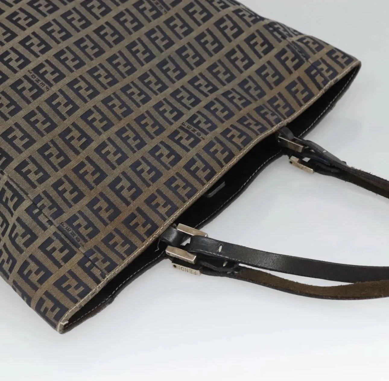 Vintage Fendi Zucchino Canvas Tote — Navy & Silver sold by Banks Jewelry product image thumbnail 5