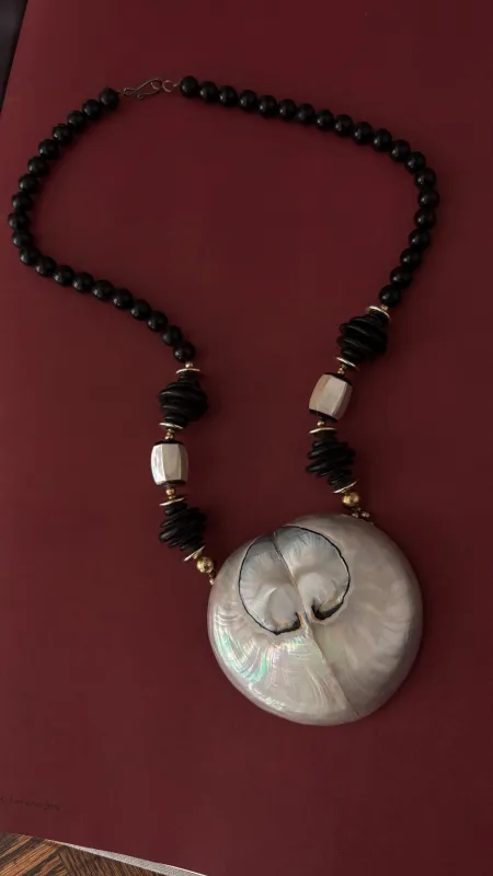 VintageBeaded Shell  Tribal Necklace sold by Banks Jewelry