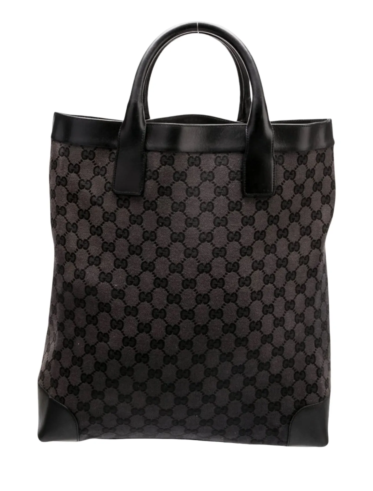 Vintage Gucci GG Monogram Tote — Black Leather & Canvas sold by Banks Jewelry product image thumbnail 2