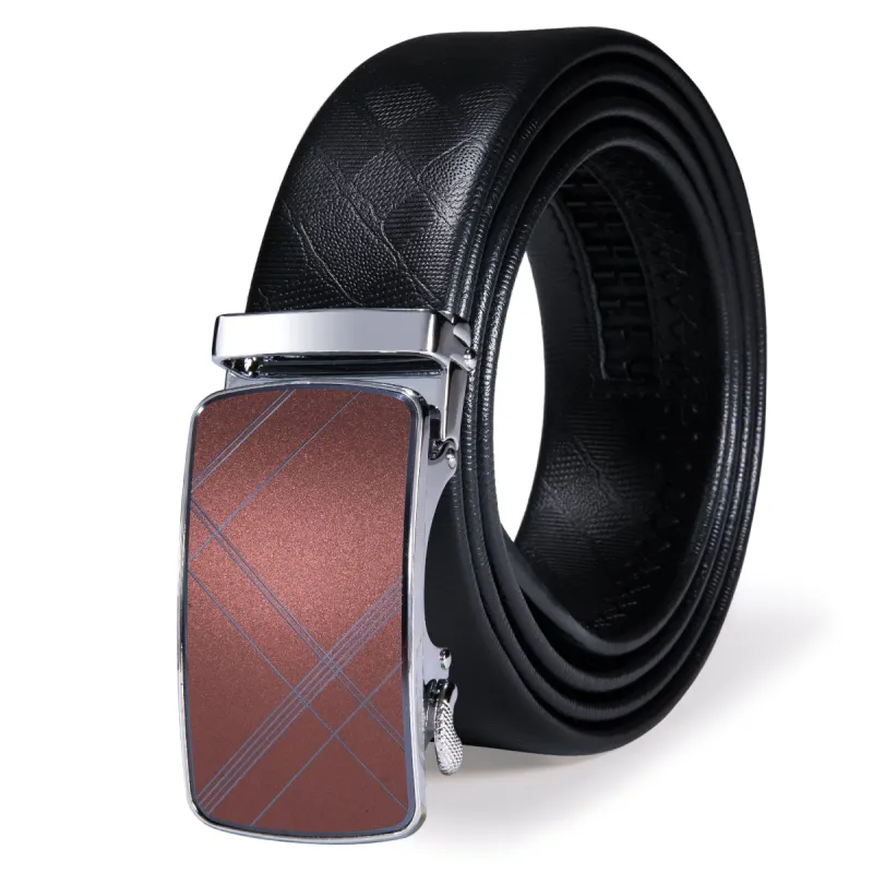 Brown Metal Buckle Genuine Leather Belt 43 inch to 63 inch sold by Barrywang