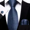 Barry. Wang Dark Blue Plaid Office Men Tie Pocket Square Cufflinks Set sold by Barrywang