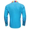 Barry Wang Splicing Collar Cuffs Shirt Bright Cerulean Blue Men Shirt sold by Barrywang