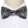 Barry. Wang Shining Black White Plaid Rhinestones Pre-tied Bowties Fashion For Wedding Party sold by Barrywang