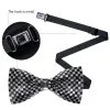 Barry. Wang Shining Black White Plaid Rhinestones Pre-tied Bowties Fashion For Wedding Party sold by Barrywang