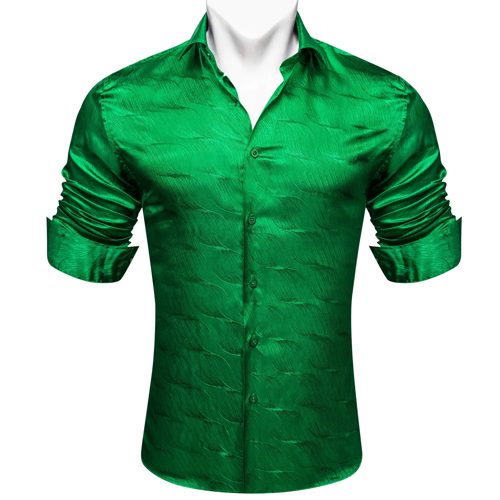 slim fit dress slacks Formentera Oxford Green Solid Full Sleeve Tailored Fit Casual Cotton S –  Zodiac Finest Quality Clothing main image 1