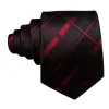 Barry. Wang Black Red Plaid Silk Tie Handkerchief Cufflinks Set sold by Barrywang
