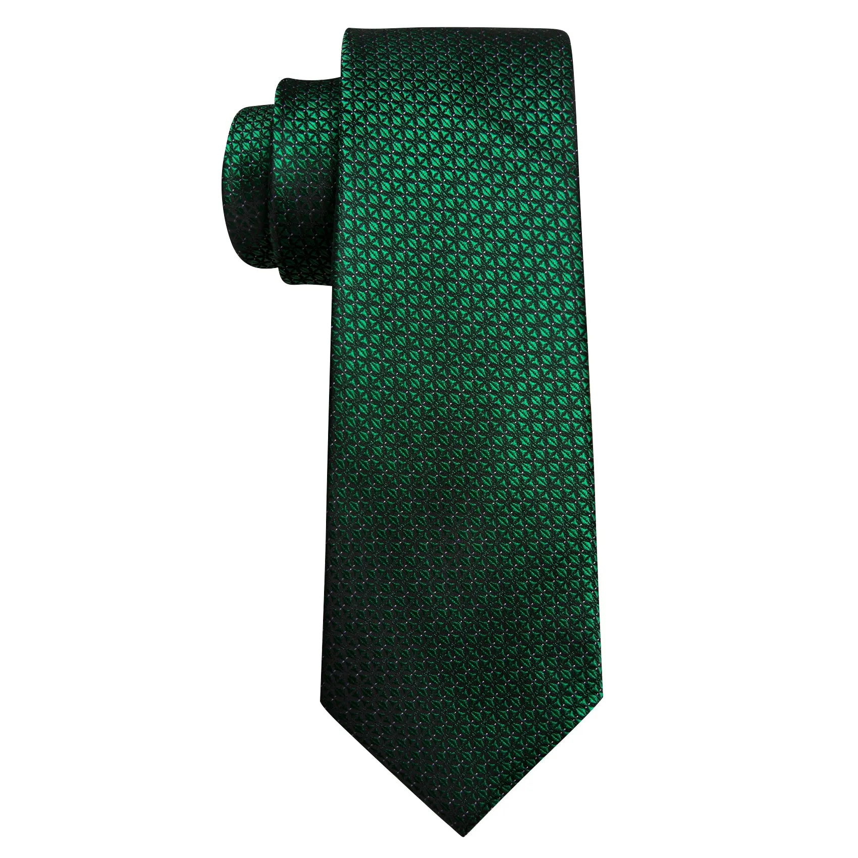 Barry Wang Novetly Green Plaid Silk Tie Handkerchief Cufflinks Set sold by Barrywang product image thumbnail 5