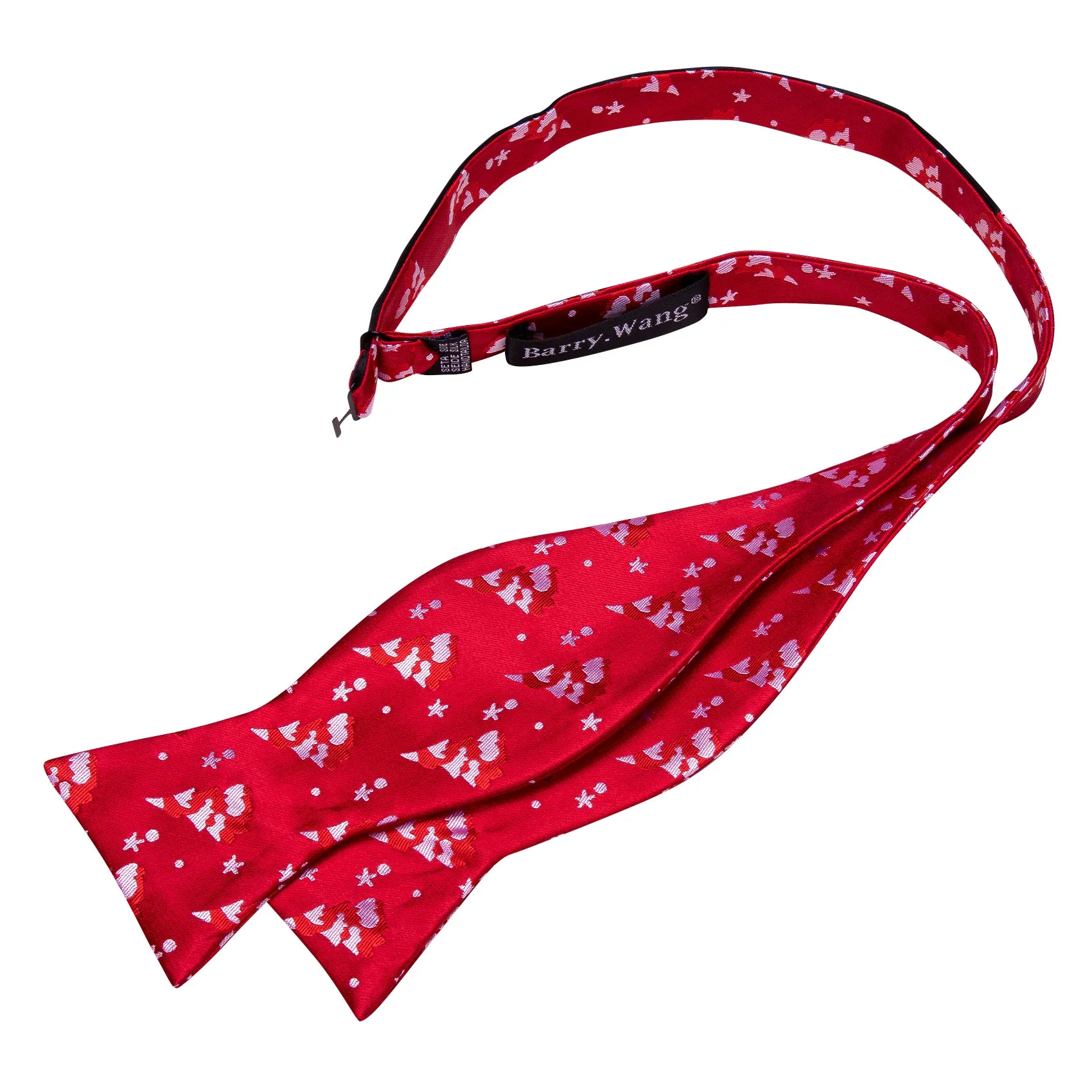 Christmas Red White Xmas Tree Self Tied Bow Tie Hanky Cufflinks Set sold by Barrywang product image thumbnail 5