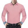 Barry.wang Formal Pink Blue Splicing Men's Business Shirt sold by Barrywang