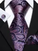 Barry Wang Lavender Purple Pink Paisley Tie Handkerchief Cufflinks Set sold by Barrywang