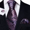 Barry Wang Lavender Purple Pink Paisley Tie Handkerchief Cufflinks Set sold by Barrywang
