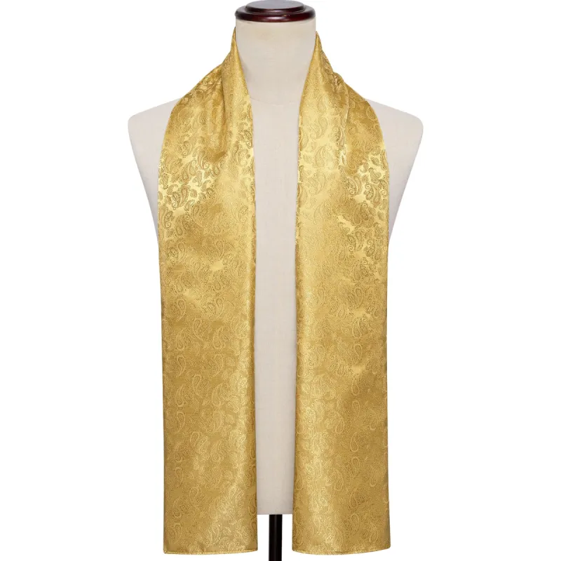 Luxury Gold Paisley Scarf sold by Barrywang