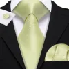 Barry. Wang Mist Green Solid Silk Tie Handkerchief Cufflinks Set sold by Barrywang