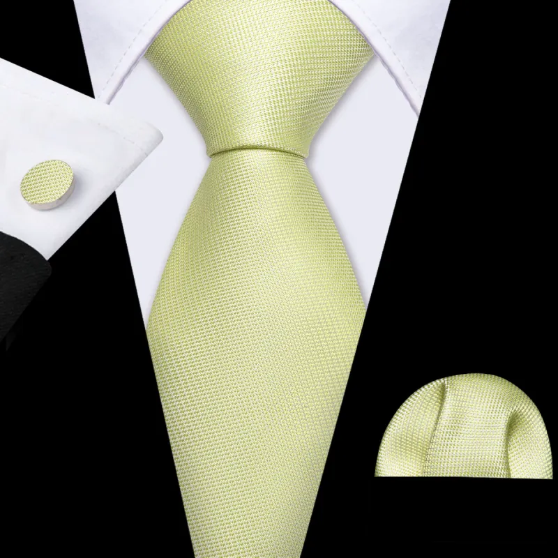 Barry Wang Mist Green Solid Silk Tie Handkerchief Cufflinks Set sold by Barrywang