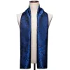 Barry. Wang Silk Winter Scarf Mens Scarf Blue Black Floral Scarf sold by Barrywang