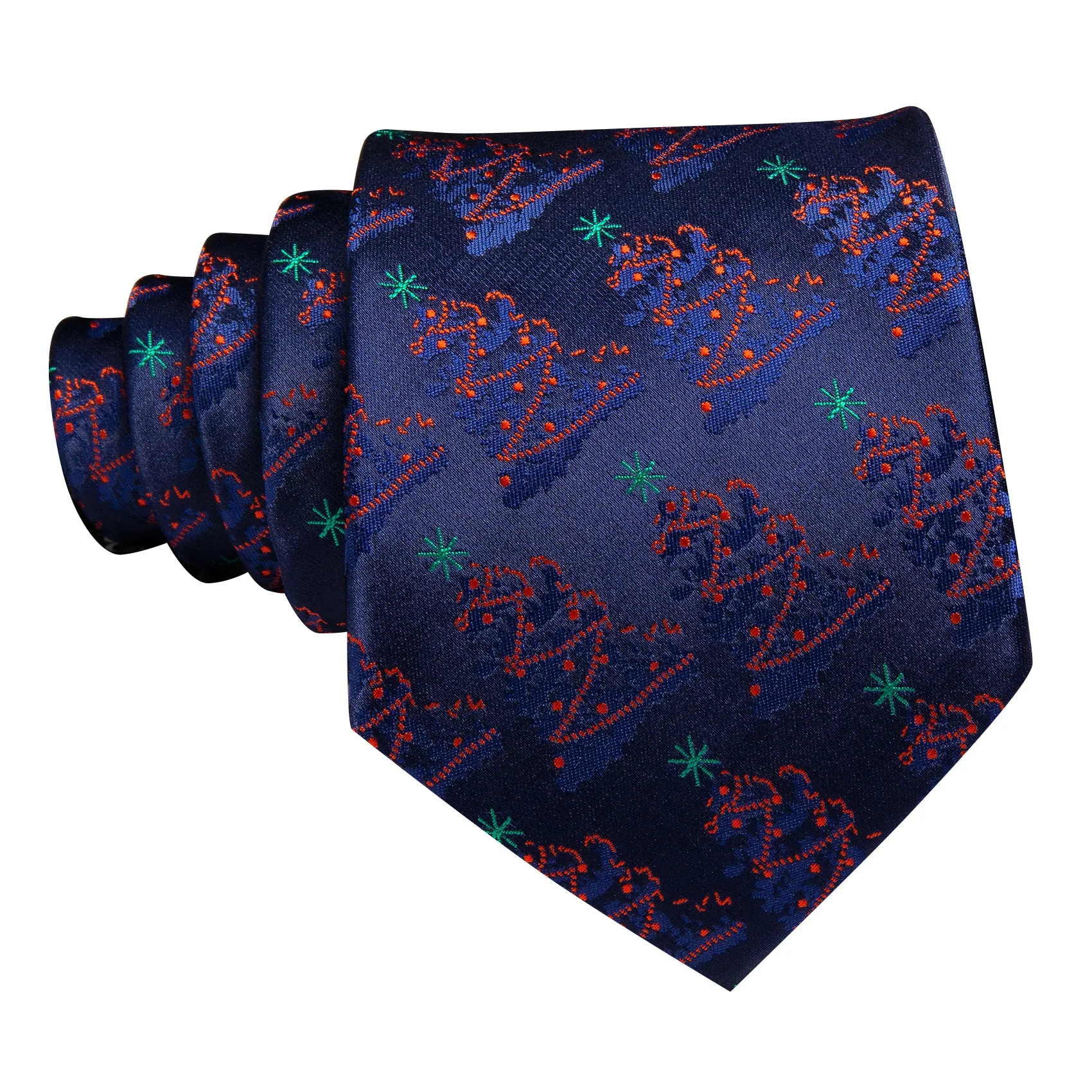 Barry. Wang Christmas Xmas Tree Pattern Mens Tie Hanky Cufflinks Set sold by Barrywang product image thumbnail 3