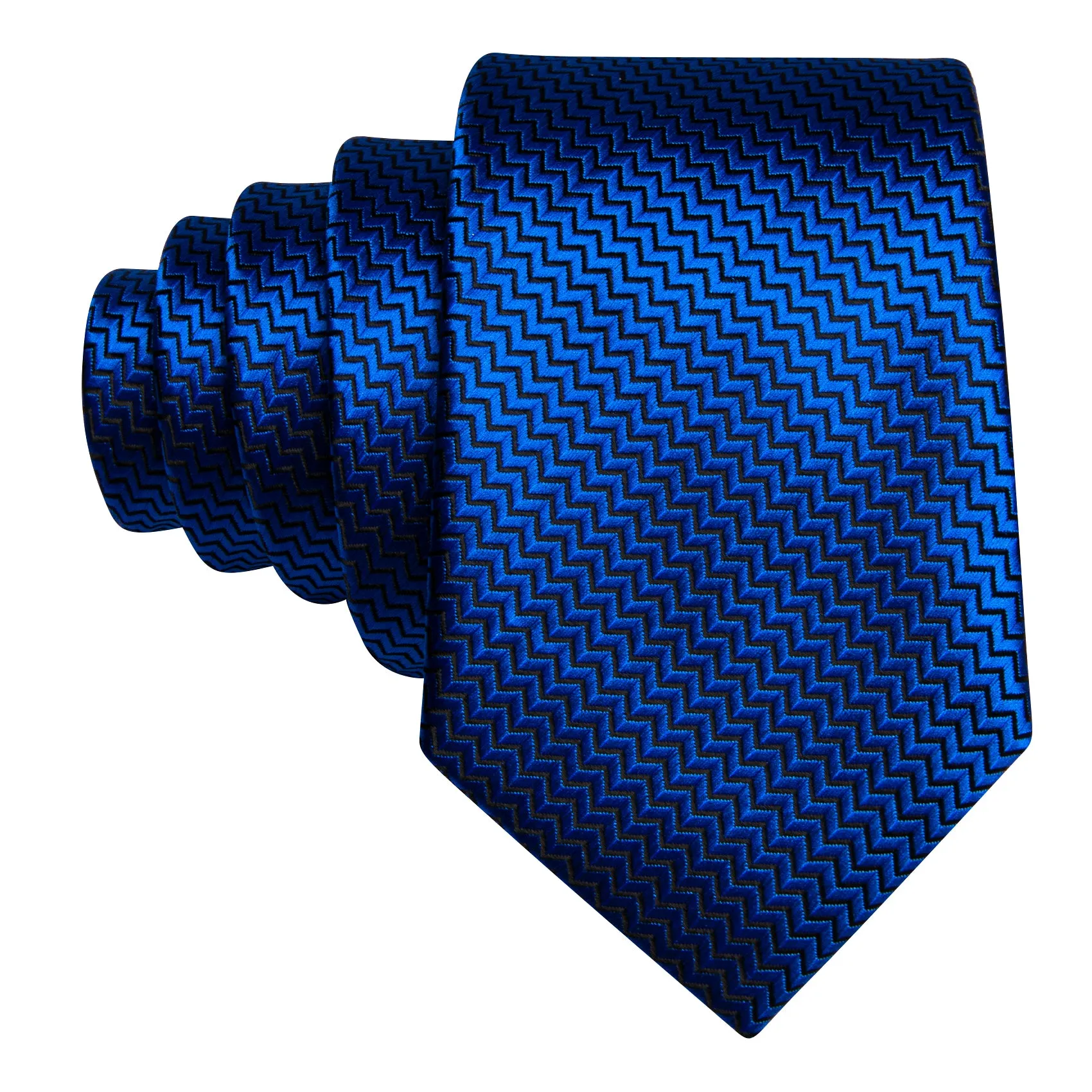 Barry Wang Extra Long Tie Cobalt Blue Silk Tie Pocket Square Cufflinks Set 63 Inches sold by Barrywang product image thumbnail 4