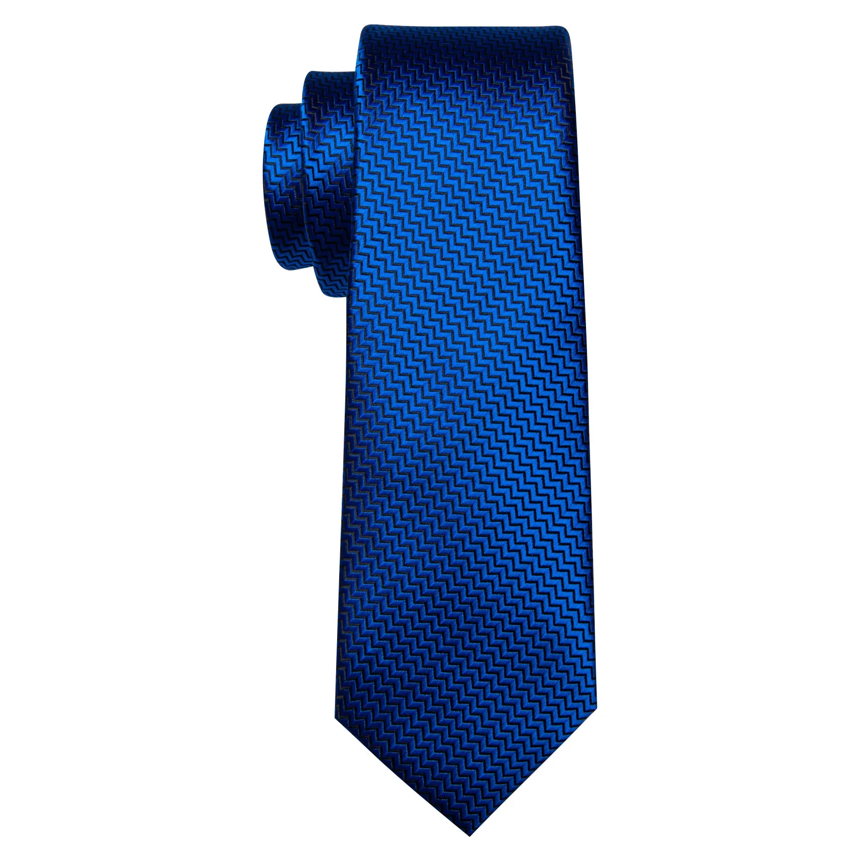 Barry Wang Extra Long Tie Cobalt Blue Silk Tie Pocket Square Cufflinks Set 63 Inches sold by Barrywang product image thumbnail 5