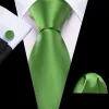Barry Wang LimeGreen Cobalt Green Solid Silk Tie Handkerchief Cufflinks Set sold by Barrywang