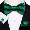 Christmas Green White Snowflake Silk Self Tie Bow Tie Hanky Cufflinks Set sold by Barrywang