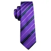Barry Wang Purple White Striped Silk Tie Pocket Square Cufflinks Set sold by Barrywang