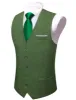 Barry Wang Wedding Vest Hunter Green Solid Men Button V-Neck Waistcoat sold by Barrywang