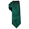 Barry Wang Green Tie Paisley Jacquard Silk Tie Handkerchief Cufflinks Set sold by Barrywang