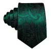 Barry Wang Green Tie Paisley Jacquard Silk Tie Handkerchief Cufflinks Set sold by Barrywang