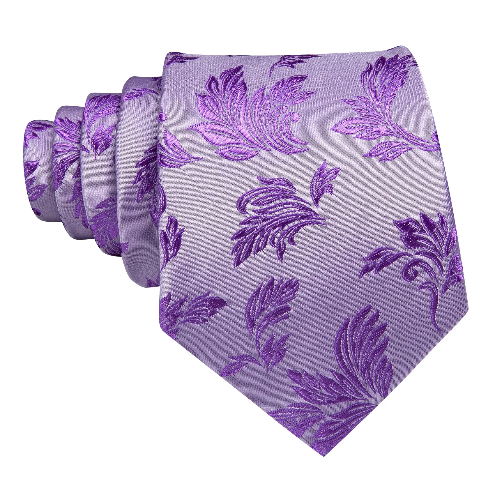Barry Wang Purple Floral Necktie Silk Pocket Square Cufflinks Set sold by Barrywang product image thumbnail 4