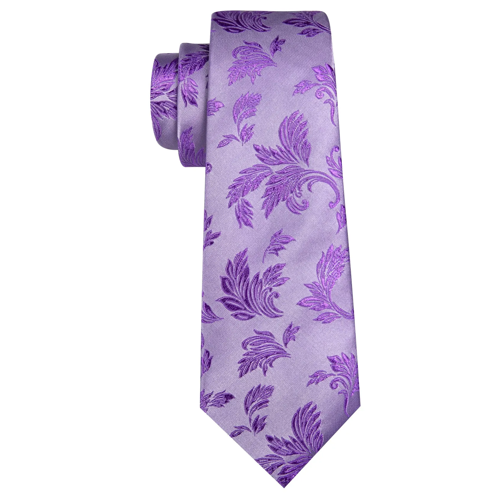 Barry Wang Purple Floral Necktie Silk Pocket Square Cufflinks Set sold by Barrywang product image thumbnail 5