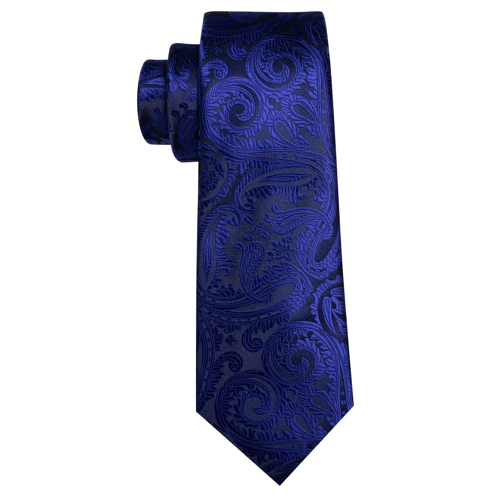 Barry Wang Blue Black Paisley Silk Men's Tie Handkerchief Cufflinks Set sold by Barrywang product image thumbnail 5