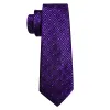 Barry Wang Hyacinth Purple Plaid Silk Tie Handkerchief Cufflinks Set sold by Barrywang