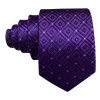 Barry Wang Hyacinth Purple Plaid Silk Tie Handkerchief Cufflinks Set sold by Barrywang