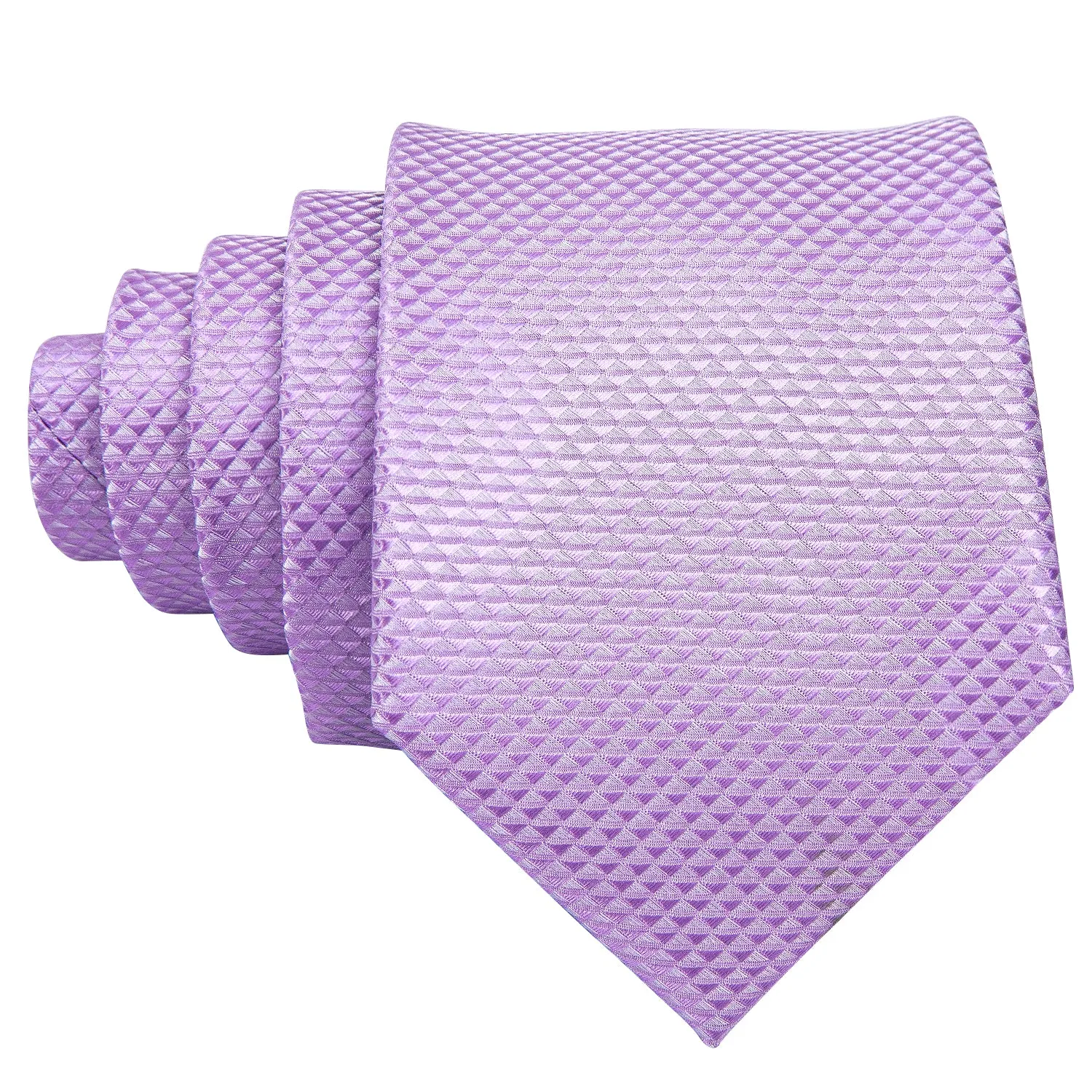 Barry. Wang Men's Tie Light Purple Geometric Tie Hanky Cufflinks Set sold by Barrywang product image thumbnail 5