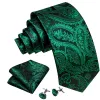Barry Wang Green Tie Paisley Necktie Handkerchief Cufflinks Set sold by Barrywang